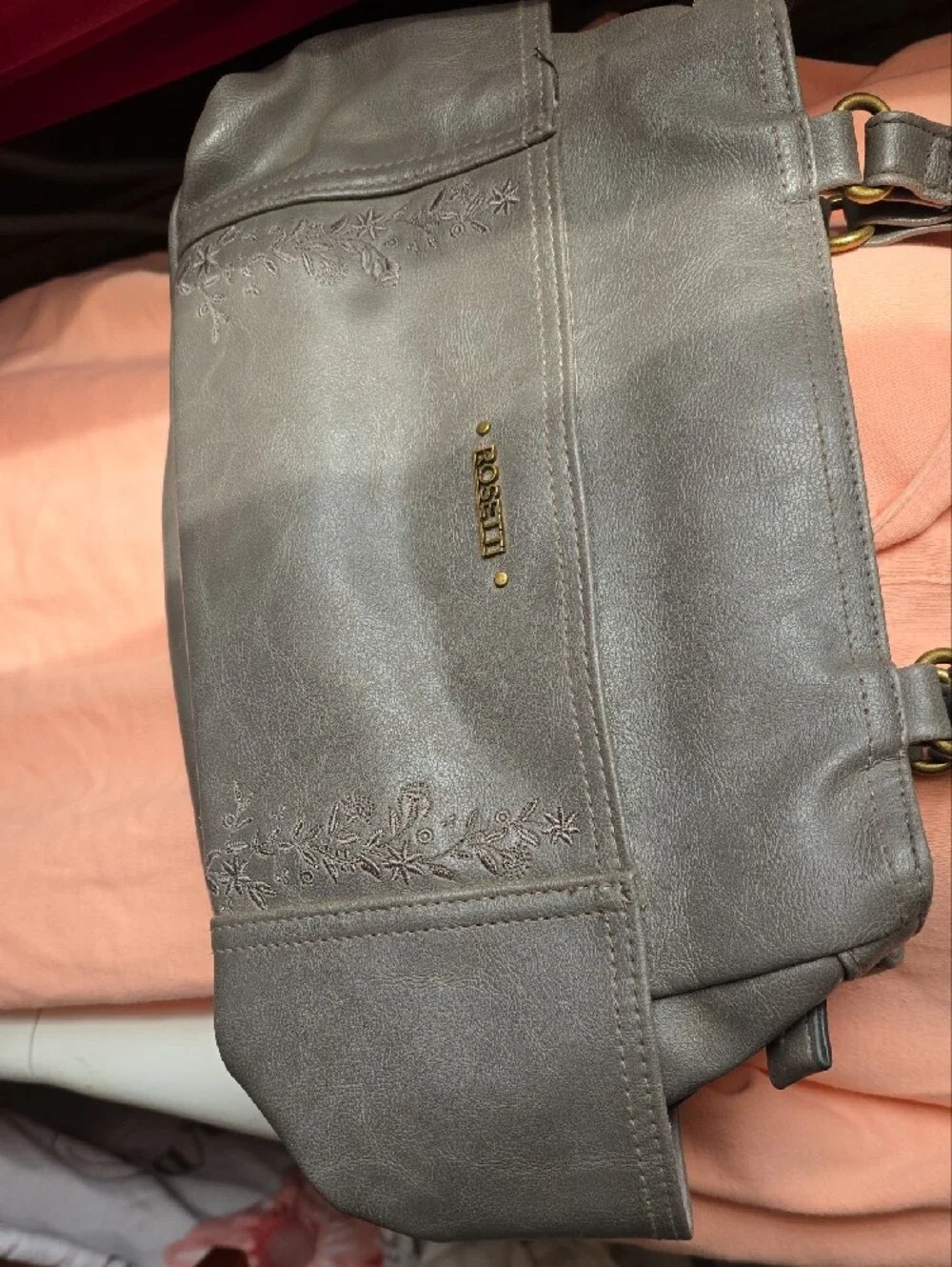 Rosetti Gray Leatherette Shoulder Bag - Gray